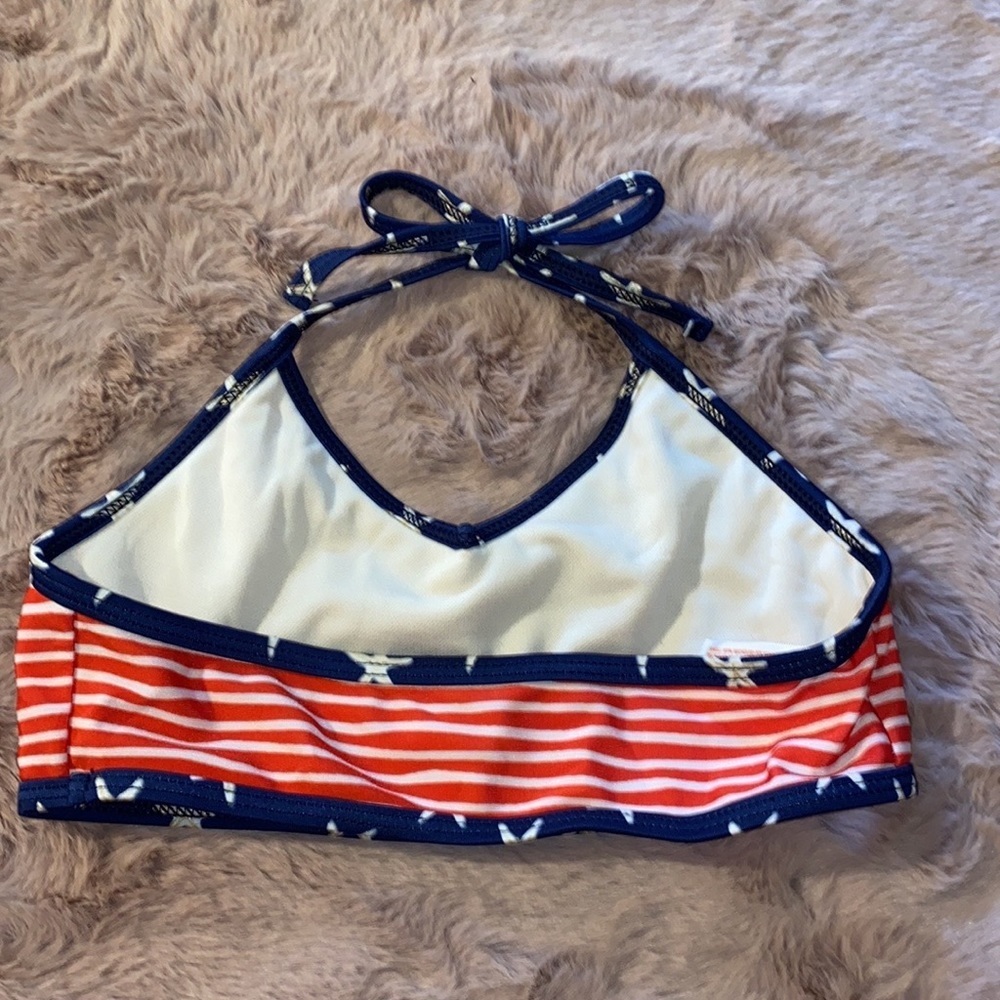 Cat & Jack Small (6/6X) red white & blue USA starfish & striped bikini swimsuit‌ - Picture 7 of 11